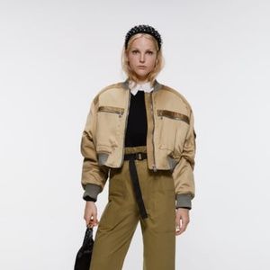 Zara Cropped Satin Effect Bomber Jacket-NWT